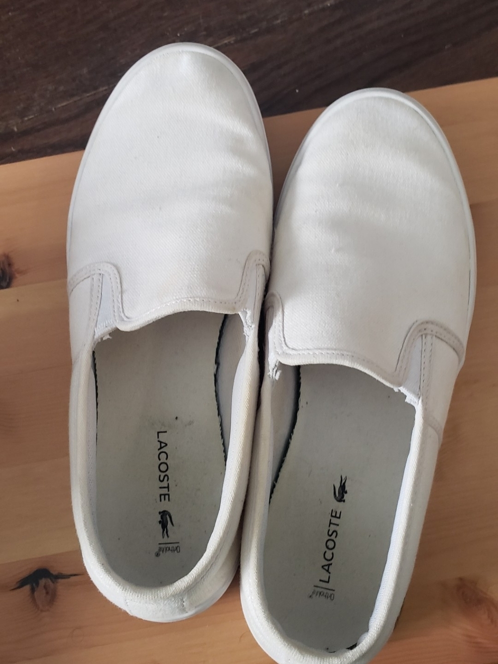 Lacoste Men’s Slip-On Canvas Sneakers in White